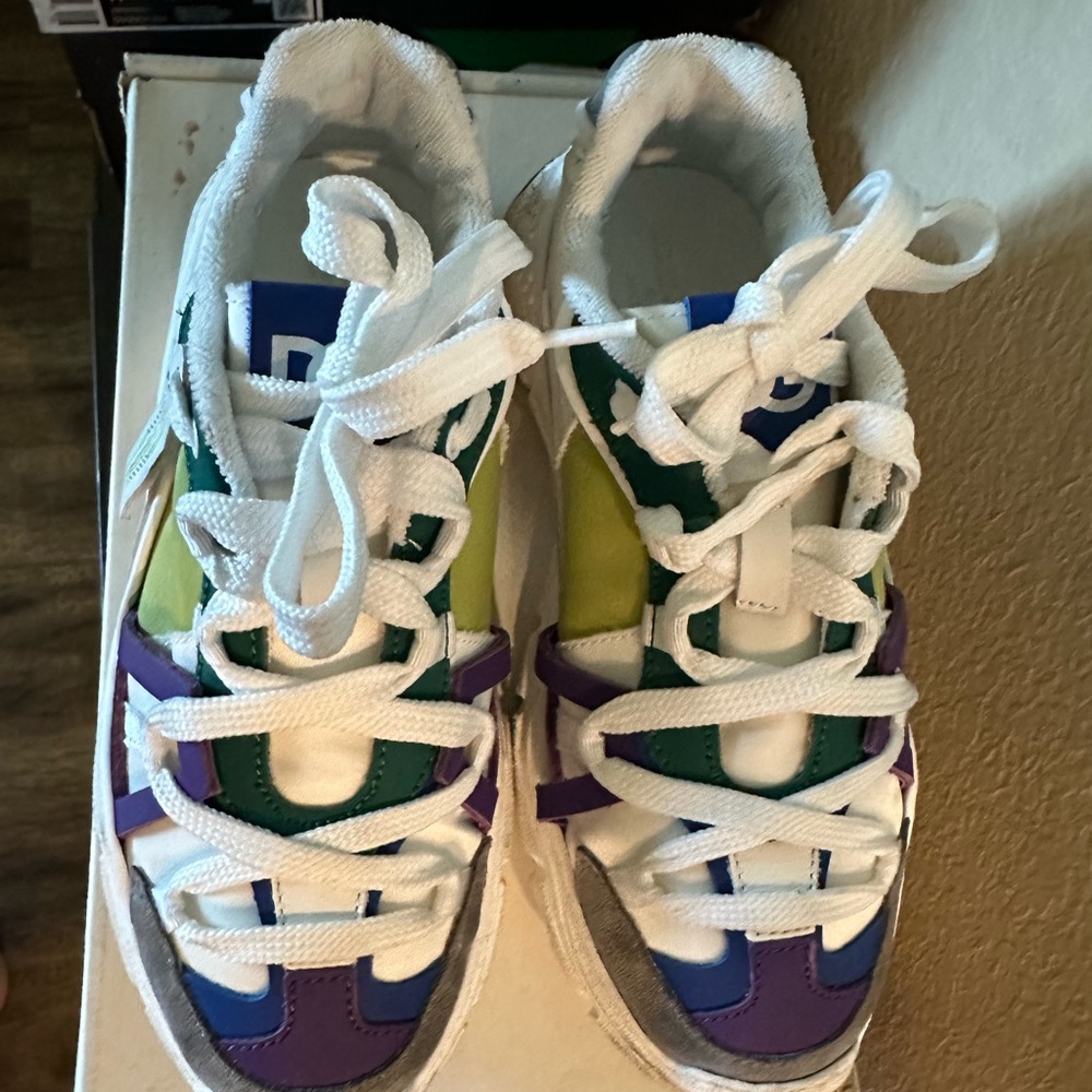 Dolce & Gabbana Kids Sneakers in Purple, Green, and Yellow